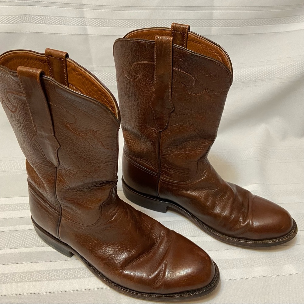 Handmade BLACK JACK Mens Leather Cowboy Western Boot Chestnut/Brown  size 9